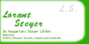 lorant steyer business card